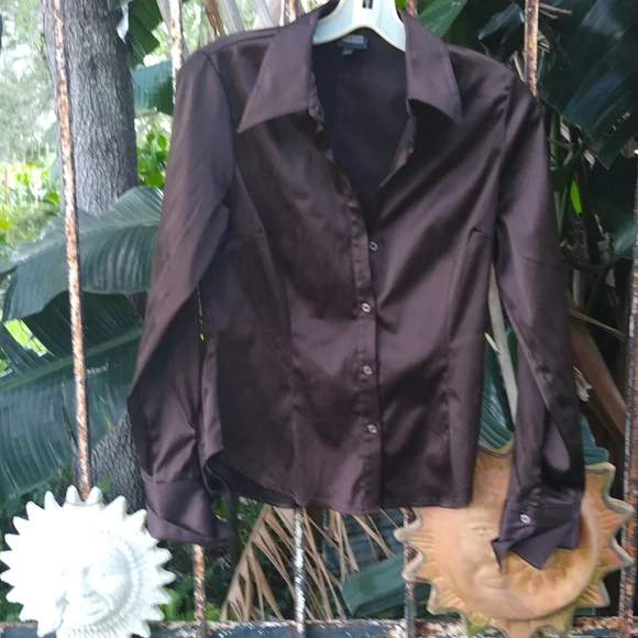 blue dress for baby girl French Cuff Dress Shirt with Brown Piping Detail – House of Bijan main image 0